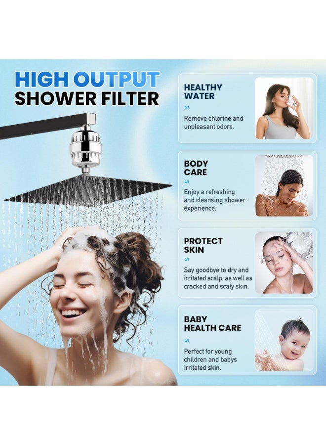 Celeritek 30 Stage Shower Filter with 2 Replaceable Filter Cartridges for Hard Water - High Output Shower Water Filter to Remove Chlorine Fluoride Heavy Metals - Image 2